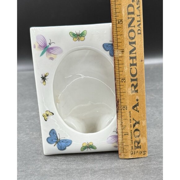 Vintage Andrea By Sadek Porcelain Photo Frame Butterflies #9630 JAPAN 3.5”x5” - Picture 6 of 9